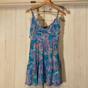 Women’s French Connection Blue & Purple Mini Dress Size 4.    Worn once